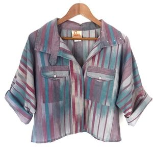 Vintage Eber SF Cropped Button Down Shirt